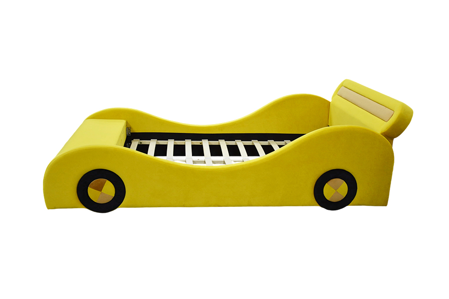 1421 子供用の印象的な黄色の車のようなベッド