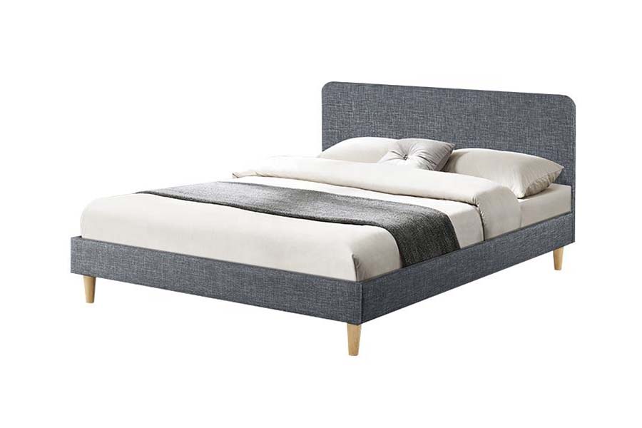 1509 高品質木製リネンベッド布張りベッド