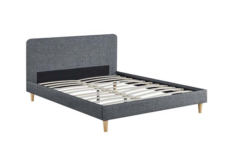 1509 高品質木製リネンベッド布張りベッド